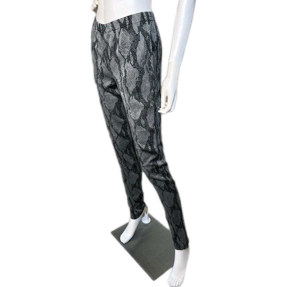 Zadig & Voltaire Pharell Python Pants Women Sz Med Grey Leggings Indie Chic Edgy - Picture 4 of 12